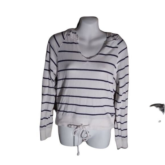 Roxy striped hoody with drawstring M - Picture 1 of 6